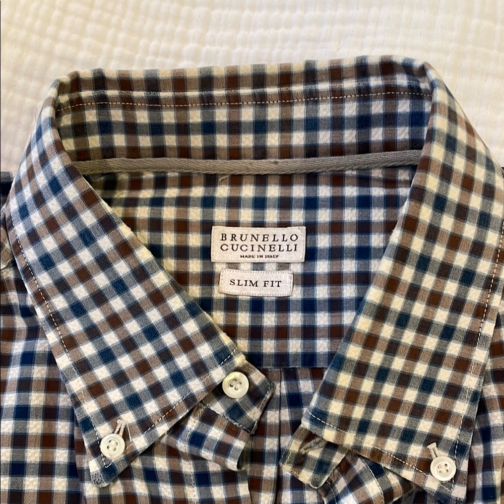 Bruno Cuchinelli Men's Checkered Shirt - XL Slim Fit - Picture 2 of 8